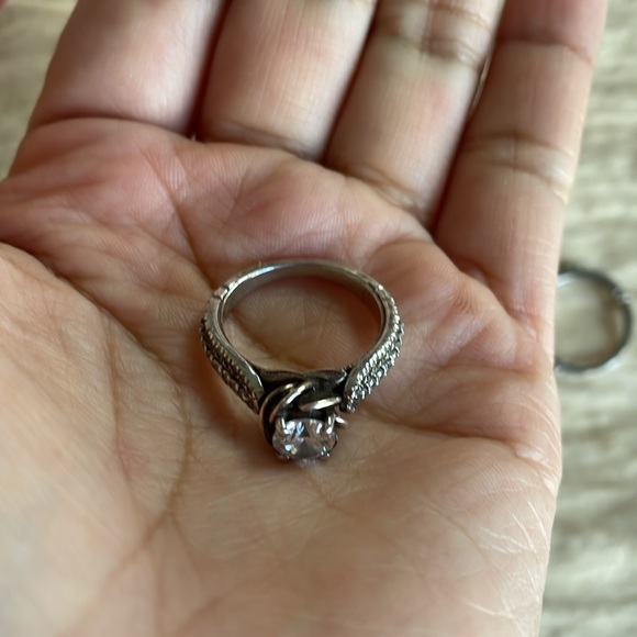 Silver rose ring 2 piece - Picture 4 of 8